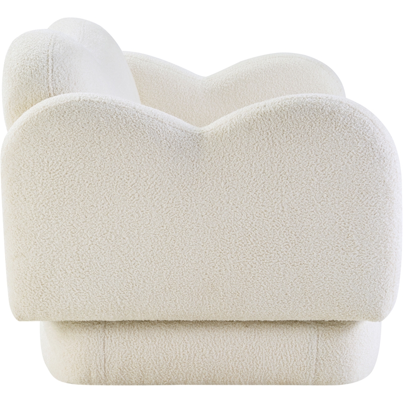 Bowery Hill Contemporary Soft Cream Teddy Durable Fabric Chair