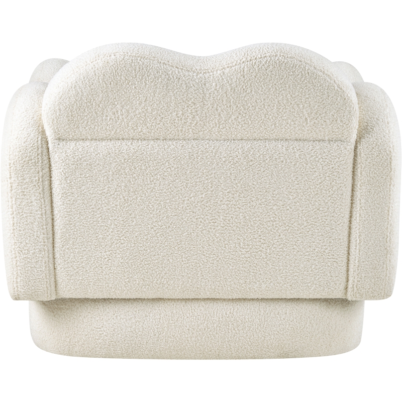 Bowery Hill Contemporary Soft Cream Teddy Durable Fabric Chair