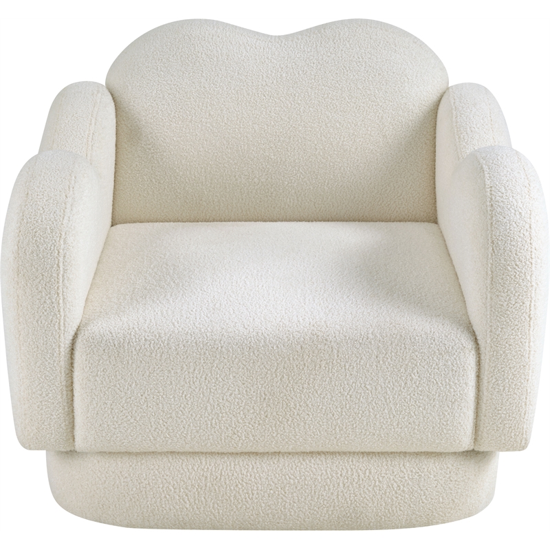 Bowery Hill Contemporary Soft Cream Teddy Durable Fabric Chair