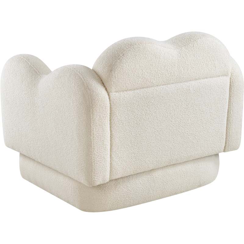 Bowery Hill Contemporary Soft Cream Teddy Durable Fabric Chair