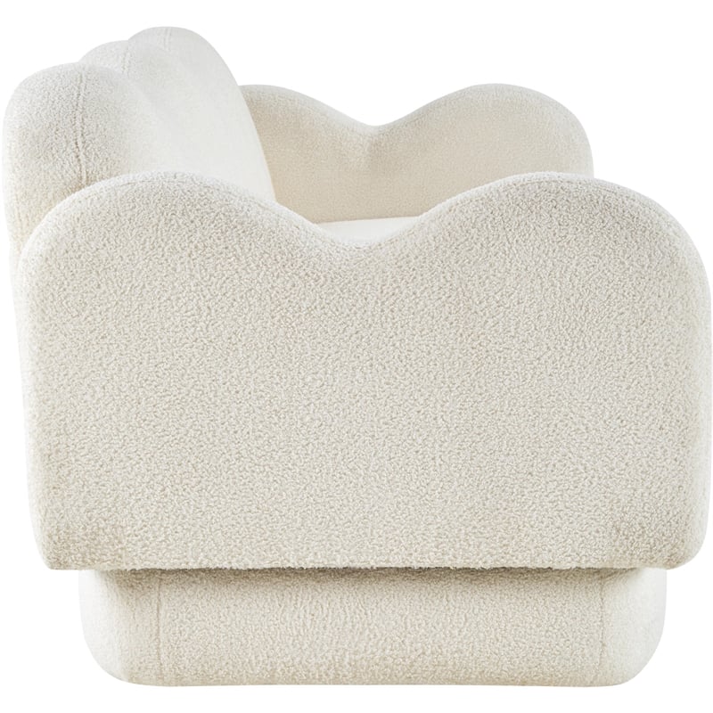Bowery Hill Contemporary Soft Cream Teddy Durable Fabric Sofa