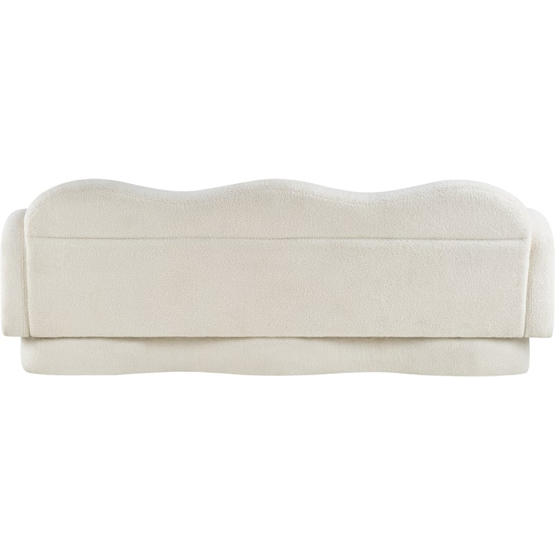 Bowery Hill Contemporary Soft Cream Teddy Durable Fabric Sofa