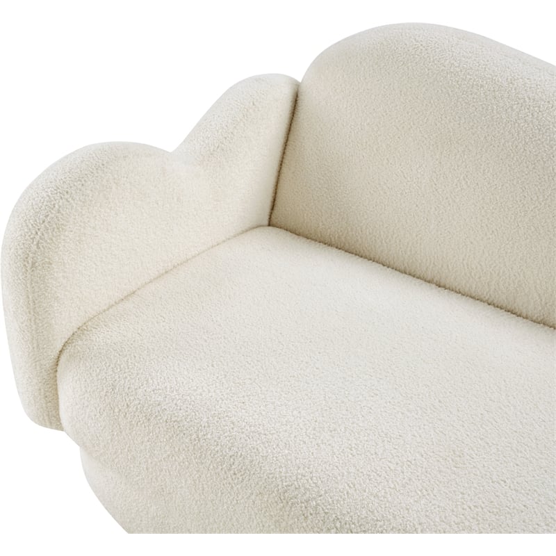 Bowery Hill Contemporary Soft Cream Teddy Durable Fabric Sofa