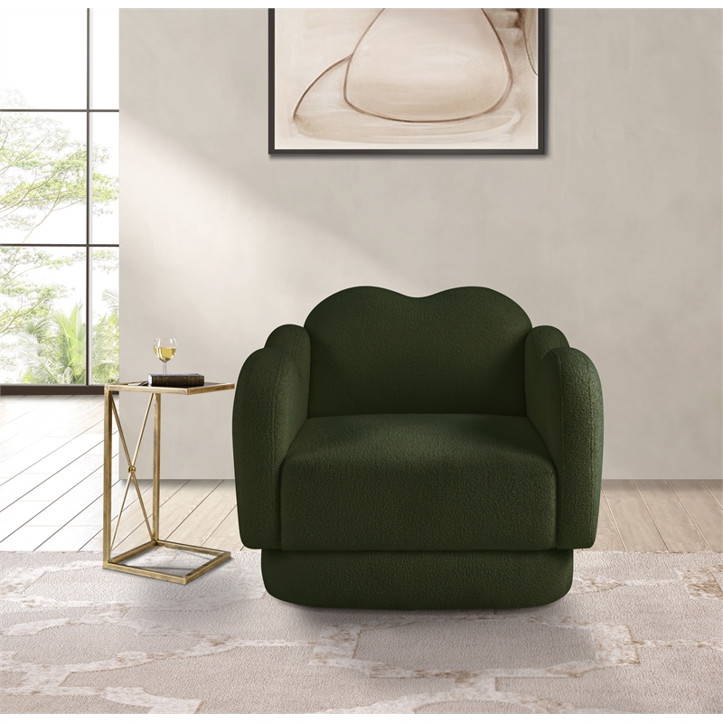 Bowery Hill Contemporary Soft Green Teddy Durable Fabric Chair