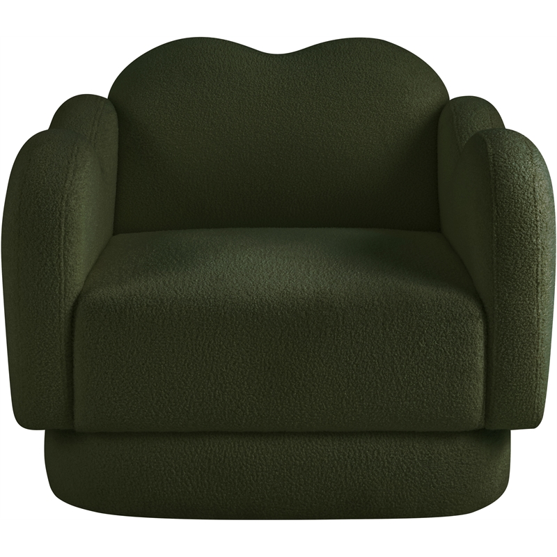 Bowery Hill Contemporary Soft Green Teddy Durable Fabric Chair