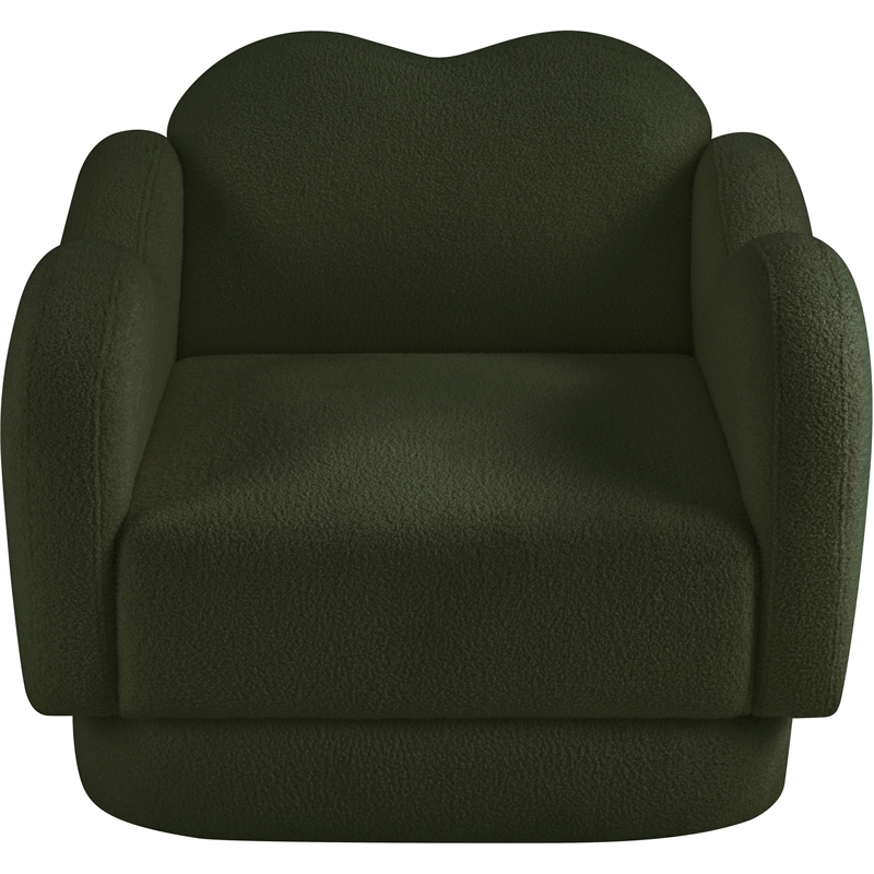 Bowery Hill Contemporary Soft Green Teddy Durable Fabric Chair