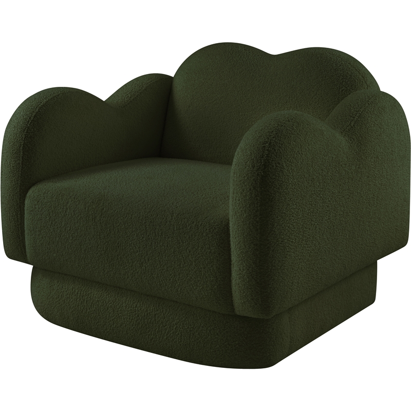 Bowery Hill Contemporary Soft Green Teddy Durable Fabric Chair