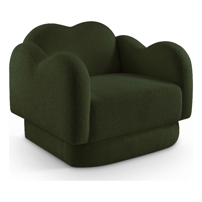 Bowery Hill Contemporary Soft Green Teddy Durable Fabric Chair
