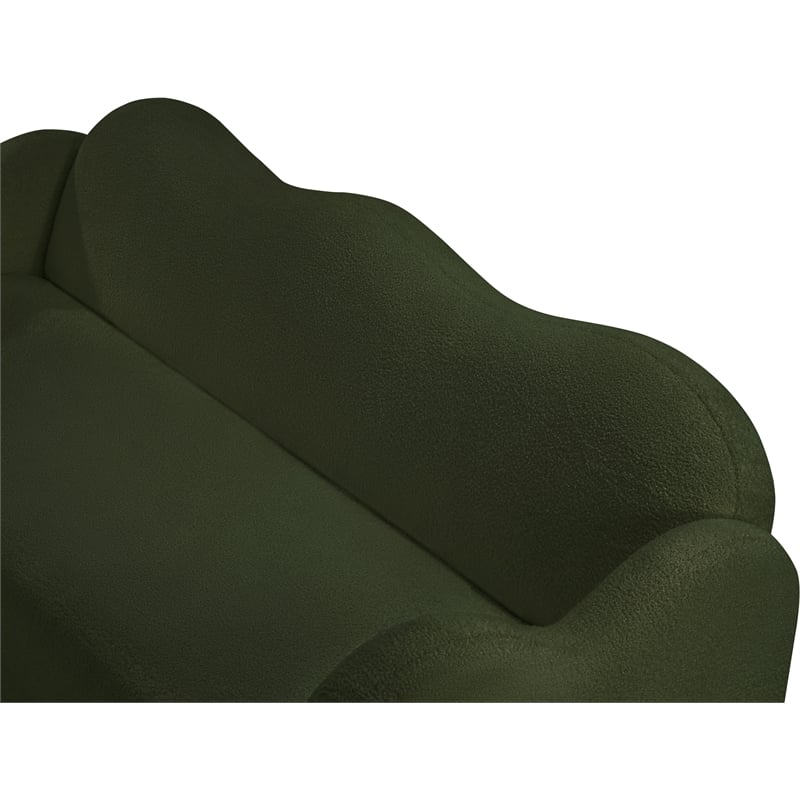 Bowery Hill Contemporary Soft Green Teddy Durable Fabric Sofa