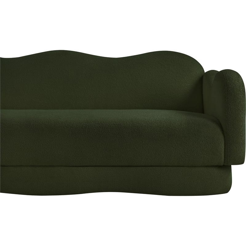 Bowery Hill Contemporary Soft Green Teddy Durable Fabric Sofa