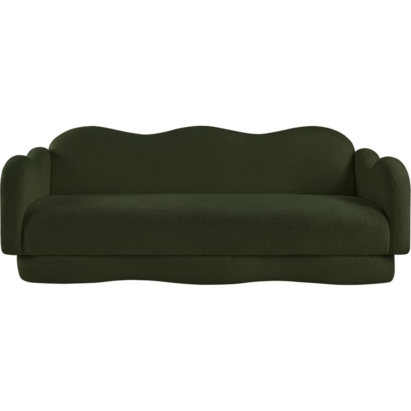 Bowery Hill Contemporary Soft Green Teddy Durable Fabric Sofa