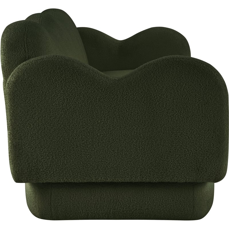 Bowery Hill Contemporary Soft Green Teddy Durable Fabric Sofa