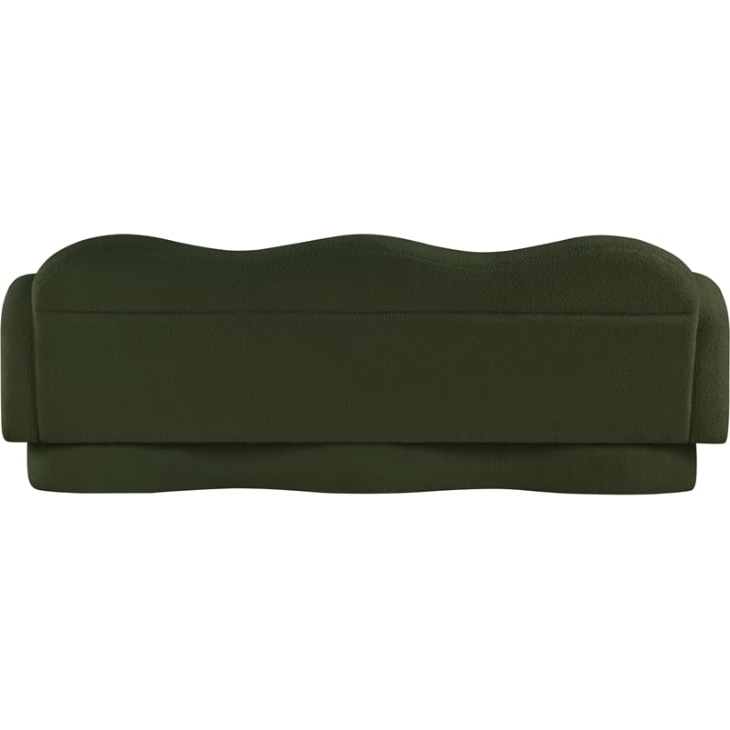 Bowery Hill Contemporary Soft Green Teddy Durable Fabric Sofa