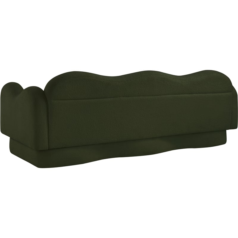 Bowery Hill Contemporary Soft Green Teddy Durable Fabric Sofa