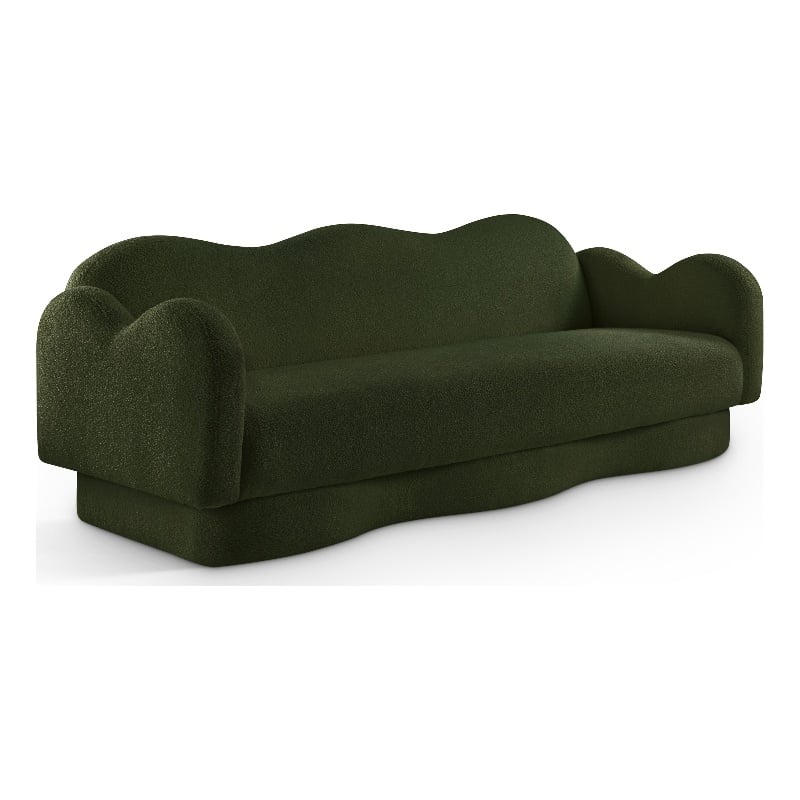 Bowery Hill Contemporary Soft Green Teddy Durable Fabric Sofa
