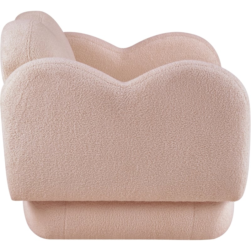 Bowery Hill Contemporary Soft Pink Teddy Durable Fabric Chair