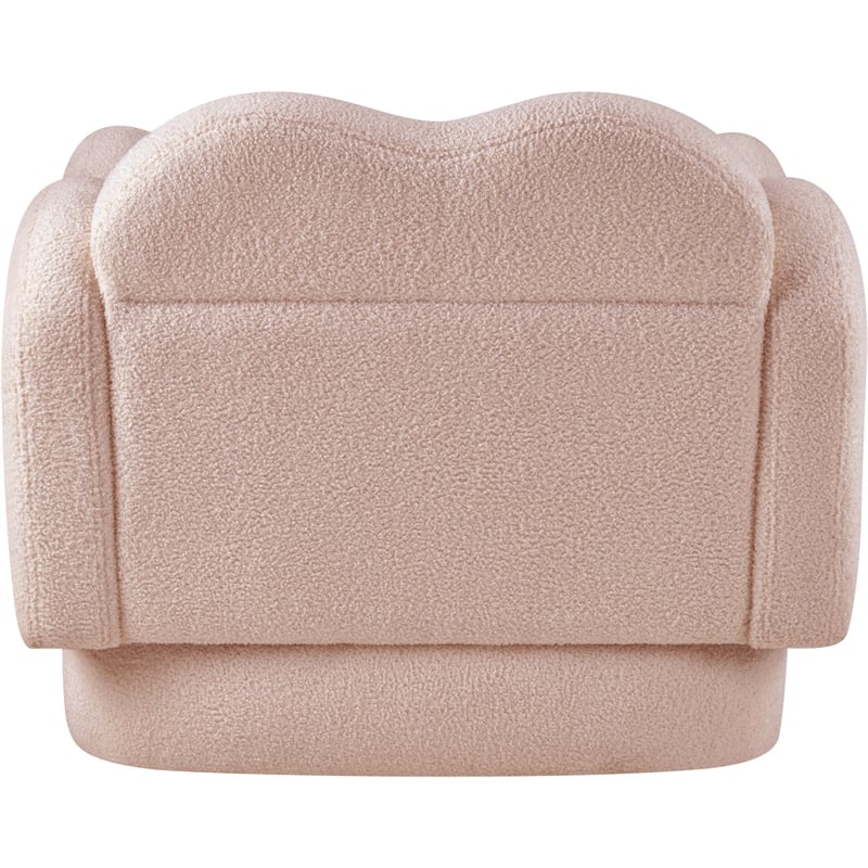 Bowery Hill Contemporary Soft Pink Teddy Durable Fabric Chair