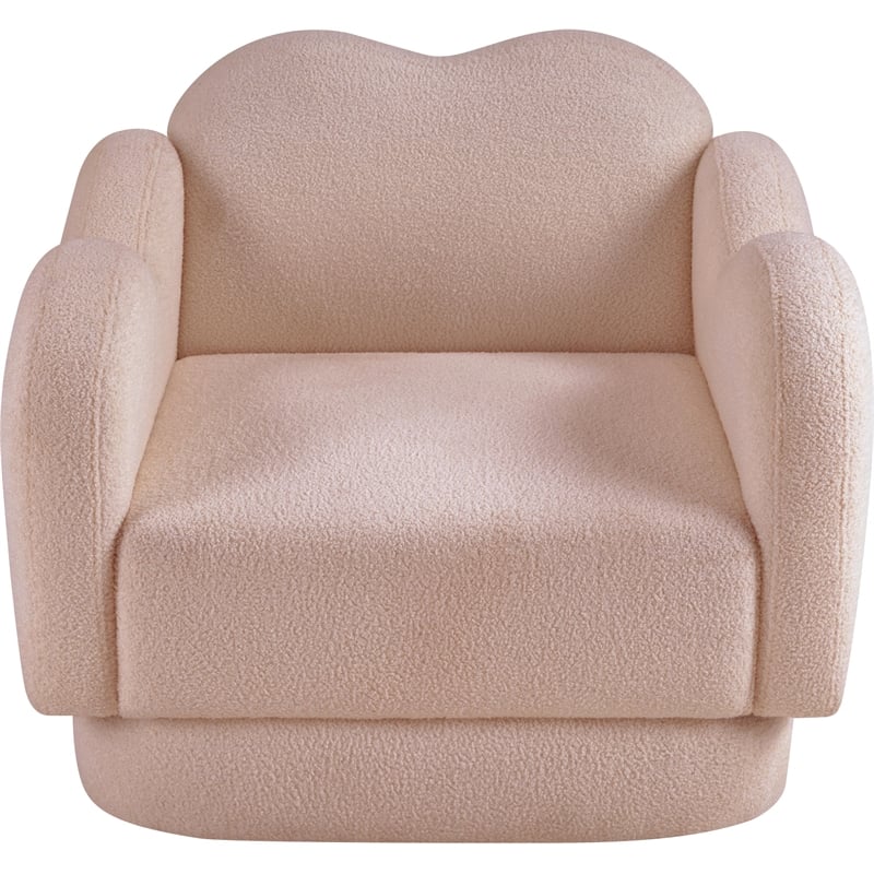 Bowery Hill Contemporary Soft Pink Teddy Durable Fabric Chair