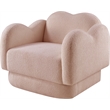 Bowery Hill Contemporary Soft Pink Teddy Durable Fabric Chair