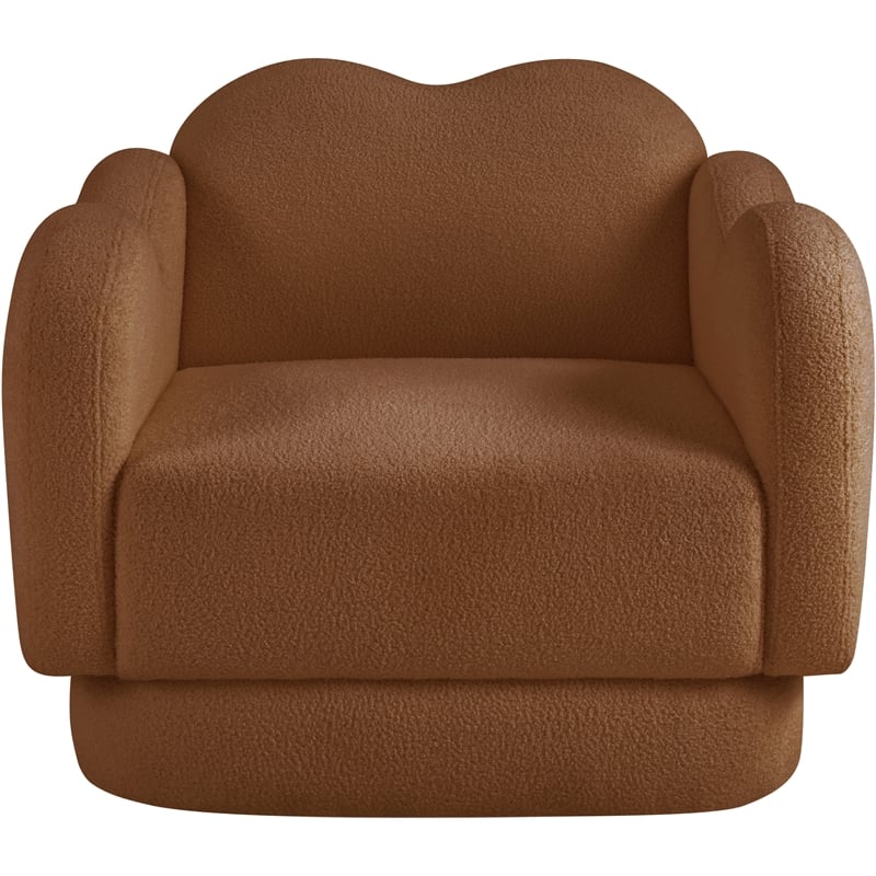 Bowery Hill Contemporary Soft Saddle Teddy Durable Fabric Chair
