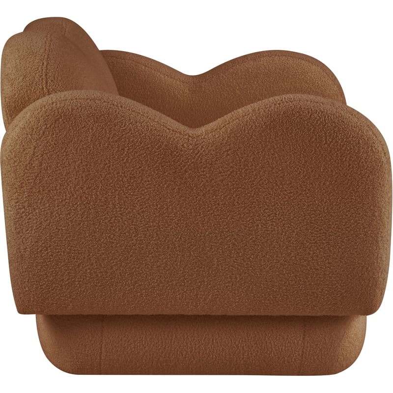 Bowery Hill Contemporary Soft Saddle Teddy Durable Fabric Chair