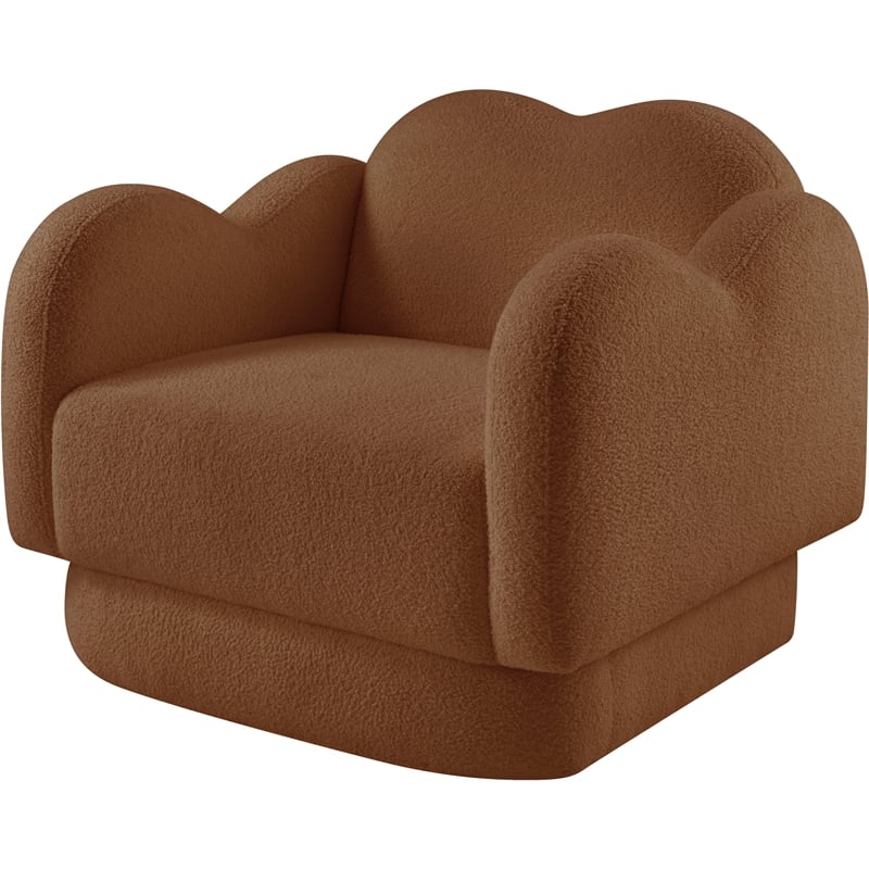 Bowery Hill Contemporary Soft Saddle Teddy Durable Fabric Chair