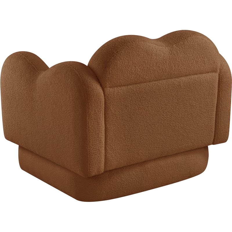 Bowery Hill Contemporary Soft Saddle Teddy Durable Fabric Chair