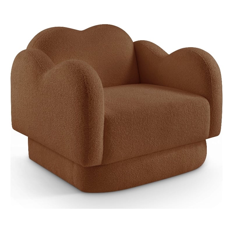 Bowery Hill Contemporary Soft Saddle Teddy Durable Fabric Chair