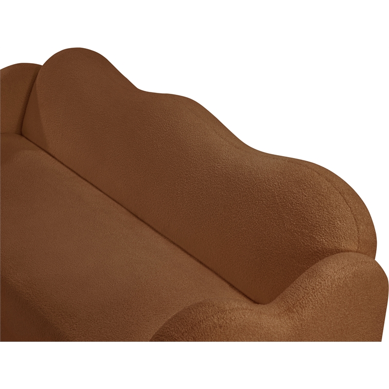 Bowery Hill Contemporary Soft Saddle Teddy Durable Fabric Sofa