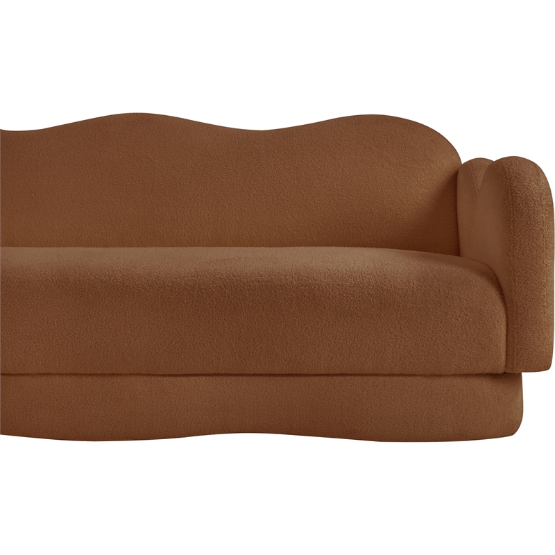Bowery Hill Contemporary Soft Saddle Teddy Durable Fabric Sofa