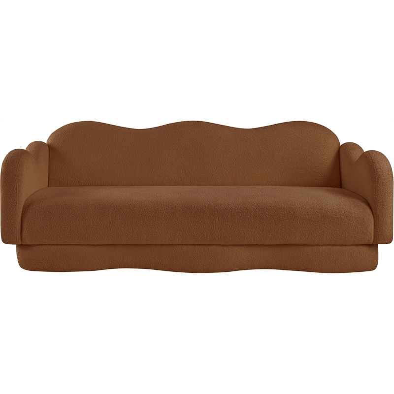 Bowery Hill Contemporary Soft Saddle Teddy Durable Fabric Sofa