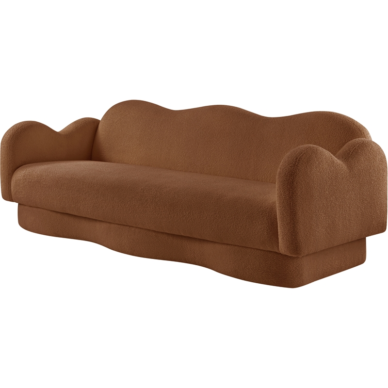 Bowery Hill Contemporary Soft Saddle Teddy Durable Fabric Sofa