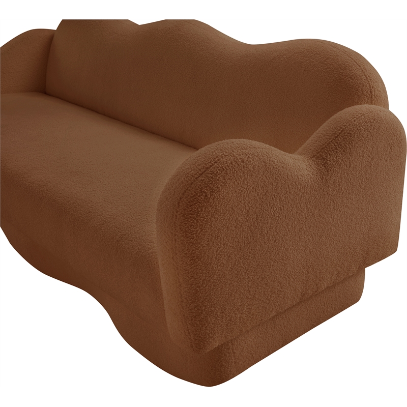 Bowery Hill Contemporary Soft Saddle Teddy Durable Fabric Sofa