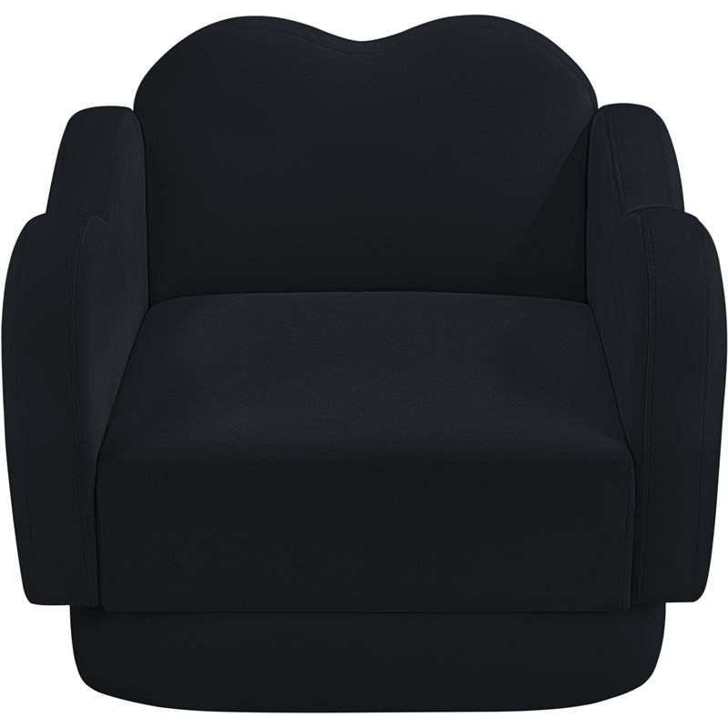 Bowery Hill Contemporary Solid Wood Frame Black Durable Velvet Chair