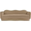 Bowery Hill Contemporary Solid Wood Frame Camel Durable Velvet Sofa