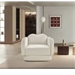 Bowery Hill Contemporary Solid Wood Frame Cream Durable Velvet Chair