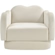 Bowery Hill Contemporary Solid Wood Frame Cream Durable Velvet Chair