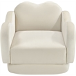 Bowery Hill Contemporary Solid Wood Frame Cream Durable Velvet Chair