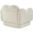 Bowery Hill Contemporary Solid Wood Frame Cream Durable Velvet Chair