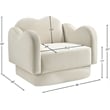 Bowery Hill Contemporary Solid Wood Frame Cream Durable Velvet Chair