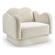 Bowery Hill Contemporary Solid Wood Frame Cream Durable Velvet Chair