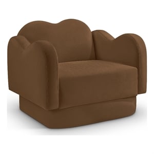 Bowery Hill Contemporary Solid Wood Frame Saddle Durable Velvet Chair