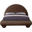 Bowery Hill Contemporary Brown Durable Velvet Full Bed with Ball Shaped Legs
