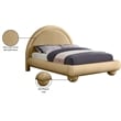 Bowery Hill Contemporary Camel Durable Velvet Full Bed with Ball Shaped Legs
