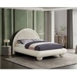 Bowery Hill Contemporary Cream Durable Velvet Full Bed with Ball Shaped Legs