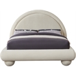 Bowery Hill Contemporary Cream Durable Velvet Full Bed with Ball Shaped Legs