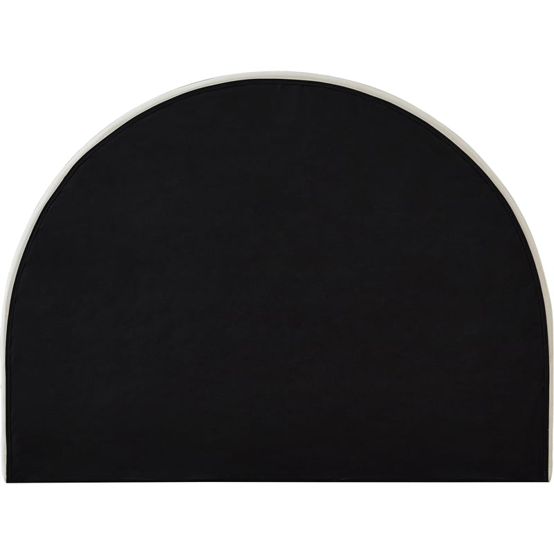 Bowery Hill Contemporary Cream Durable Velvet Full Bed with Ball Shaped Legs