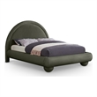 Bowery Hill Contemporary Green Durable Velvet Full Bed with Ball Shaped Legs
