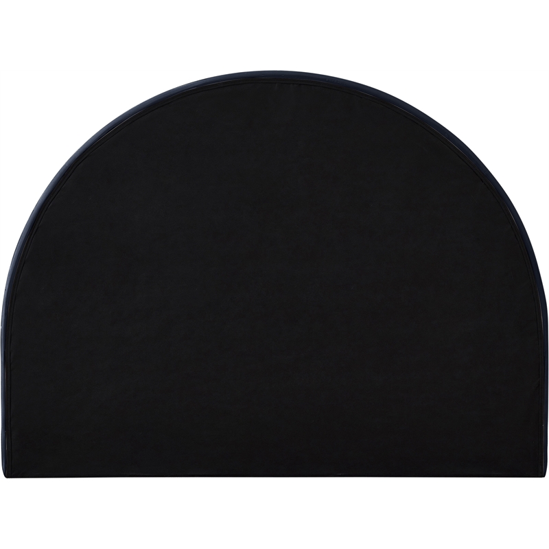 Bowery Hill Contemporary Navy Durable Velvet Full Bed with Ball Shaped Legs