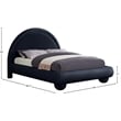 Bowery Hill Contemporary Navy Durable Velvet Full Bed with Ball Shaped Legs